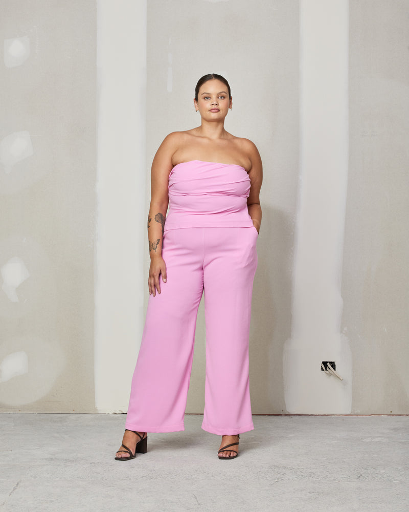 FIREBIRD PANT PETITE BARBIE | Classic highwaisted pant with a straight leg silhouette, in a petite length. An effortless and versatile piece perfect for work and beyond. This updated version has no pockets.