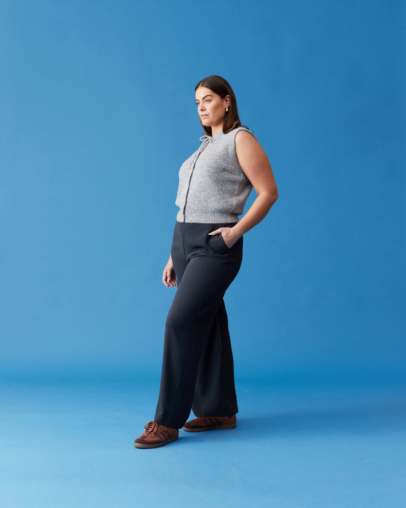 FIREBIRD PANT COAL | Classic high-waisted pant with a straight leg silhouette in a new coal colourway. An effortless and versatile piece perfect for work and beyond.