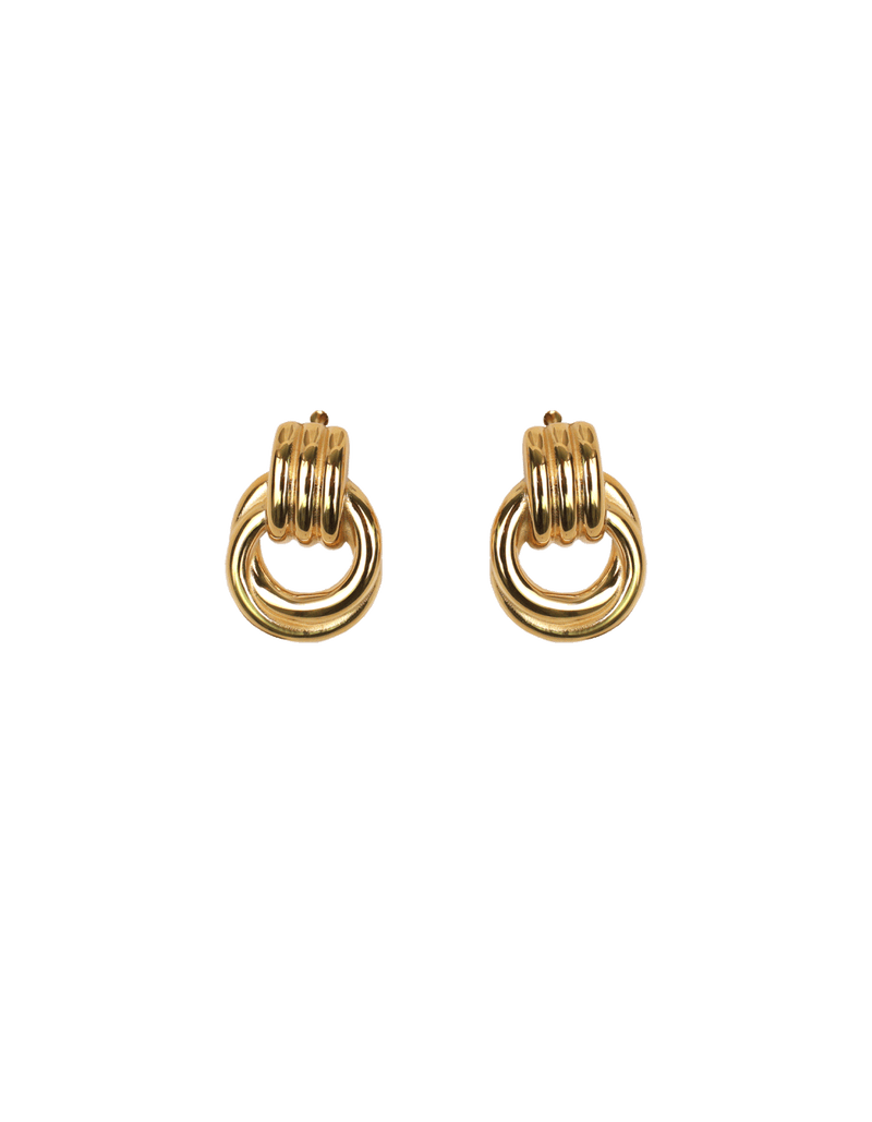 AGNES EARRING GOLD | Gold knot-stye hoop. The perfect statement earring.