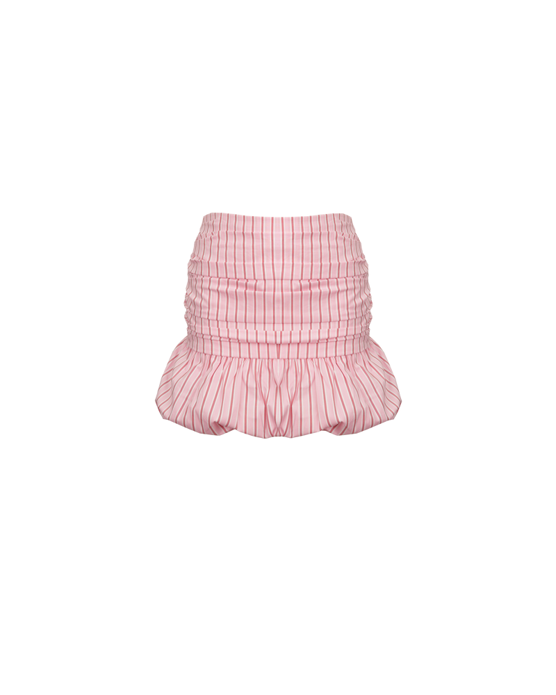 EDDIE MINI SKIRT PINK RED STRIPE | We've seen you styling your Eddie Bodice as a skirt, and we loved it so much we decided to make it into an actual skirt! Features an a-line 'puff' hem,...