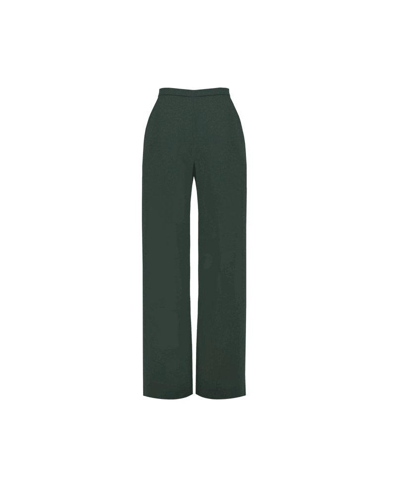 FIREBIRD PANT PETITE GREEN GABLE | Classic highwaisted pant with a straight leg silhouette in a green gable colourway. An effortless and versatile piece perfect for work and beyond.