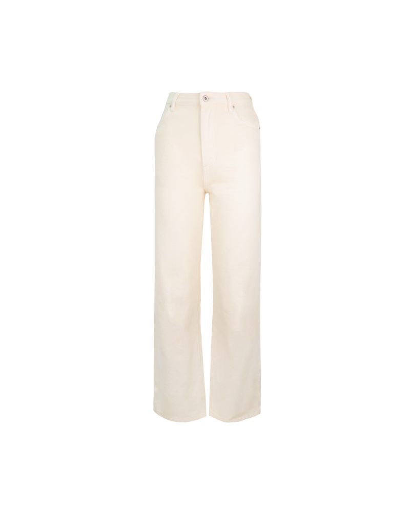 MISSY JEAN CREAM | A classic pair of high-waisted straight-leg jeans cut in a cream denim. The straight leg silhouette accentuates your body while making your legs look longer.