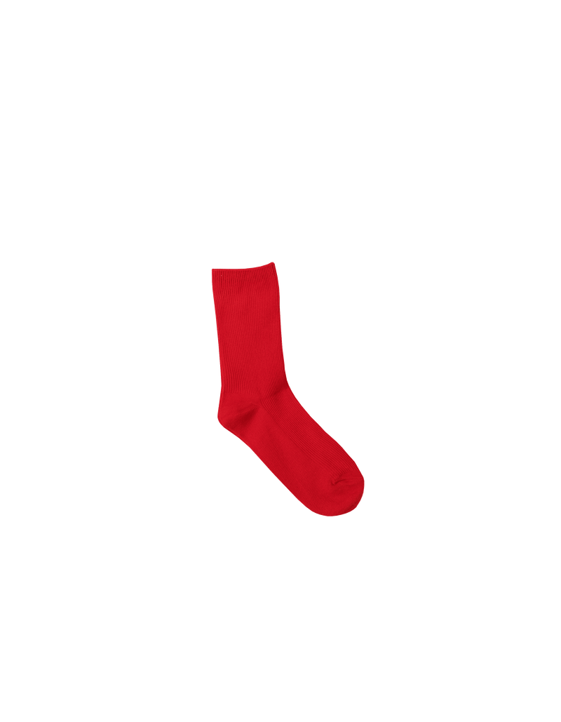 RINA SOCK CHERRY RED | Plush low-calf socks designed in our Rina ribbed knit.
