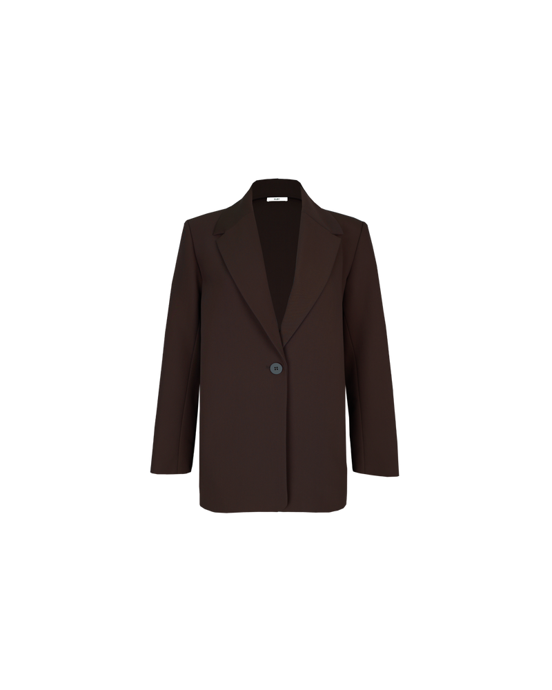 RUE BLAZER JAVA | Single breasted slouchy style blazer designed in a rich java shade. This blazer is an everyday wardrobe staple.
