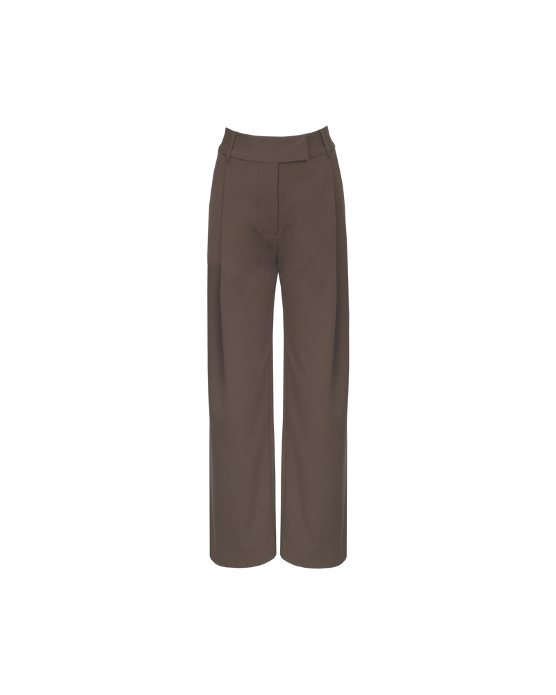 RUE TROUSER DONKEY | Straight-leg mid-waist suit trouser with a flat waistband and belt loops. These pants are versatile in that they can be worn casual with a baby tee, or formal with the...