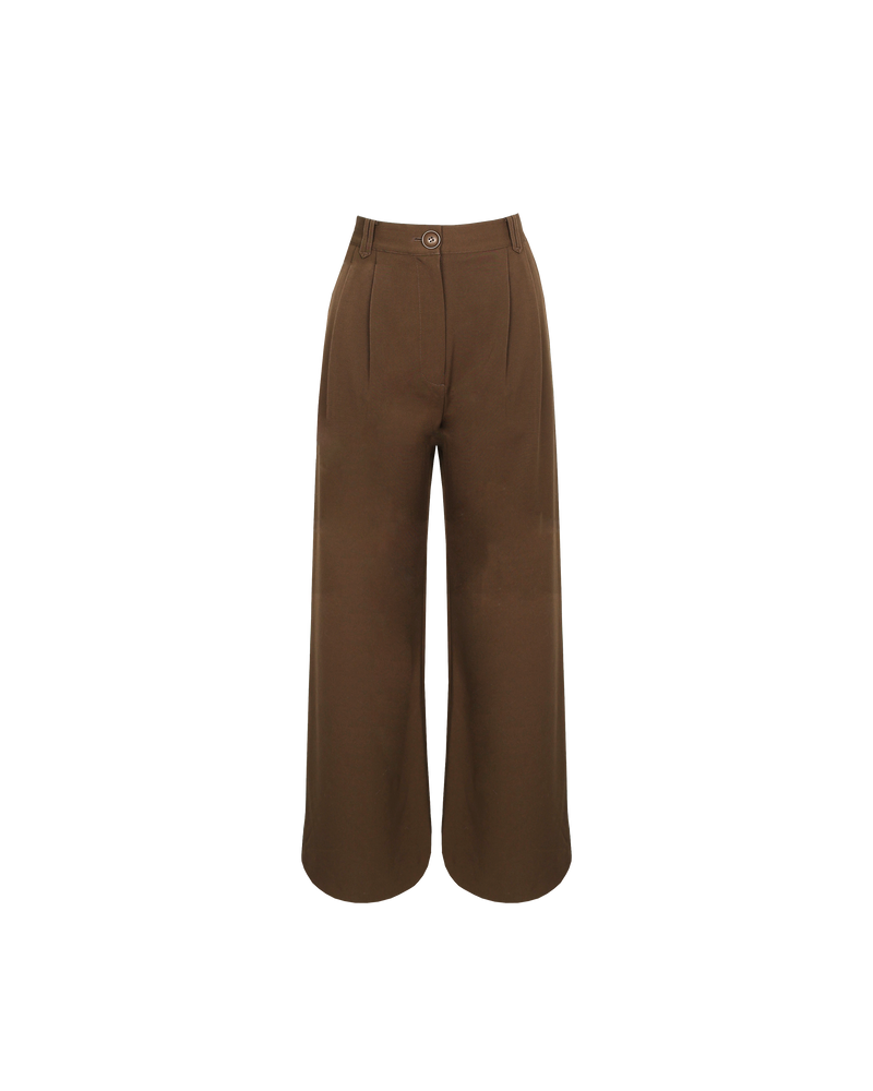 TONY TROUSER BRONZE | 
Highwaisted, relaxed suit trouser in a rich bronze shade. Beautifully tailored pants with neatly pressed pleats that highlight the shape.
